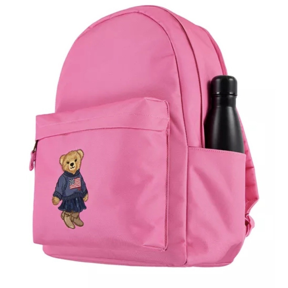 Polo Ralph Lauren Polo Bear Backpack Ail Baja Pink Embroidered - Picture 2 of 14